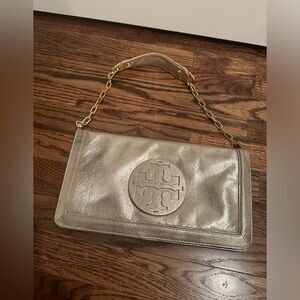 Tory Burch metallic Gold Satchel Shoulder Bag